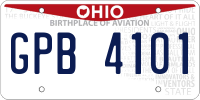 OH license plate GPB4101