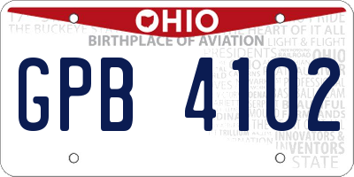 OH license plate GPB4102