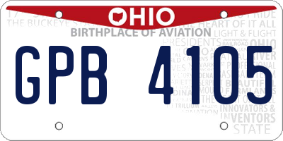 OH license plate GPB4105