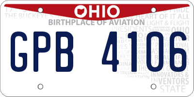 OH license plate GPB4106