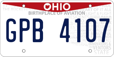OH license plate GPB4107