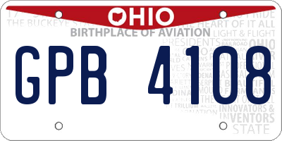 OH license plate GPB4108