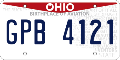 OH license plate GPB4121