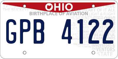 OH license plate GPB4122