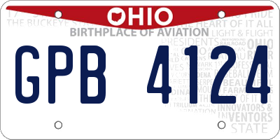 OH license plate GPB4124