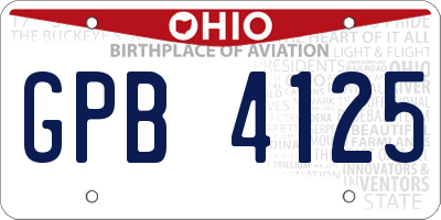 OH license plate GPB4125