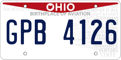 OH license plate GPB4126