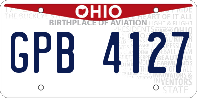 OH license plate GPB4127