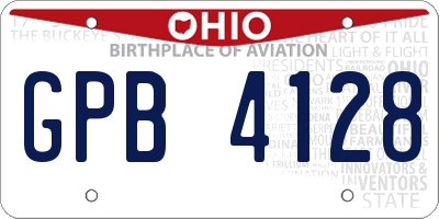 OH license plate GPB4128