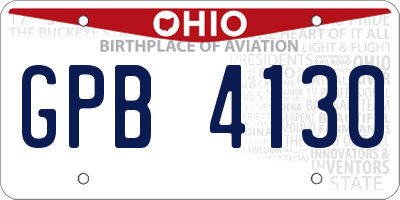 OH license plate GPB4130