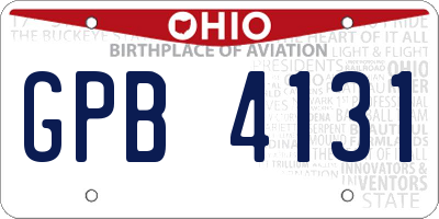 OH license plate GPB4131