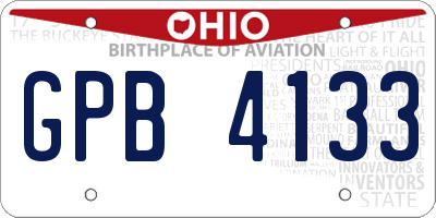 OH license plate GPB4133