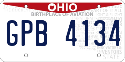 OH license plate GPB4134