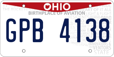 OH license plate GPB4138
