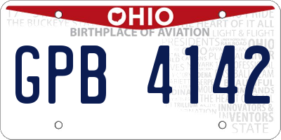 OH license plate GPB4142