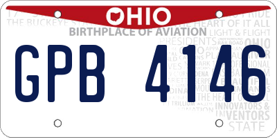 OH license plate GPB4146