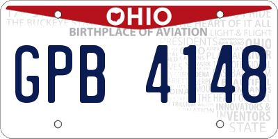 OH license plate GPB4148