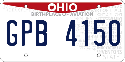 OH license plate GPB4150