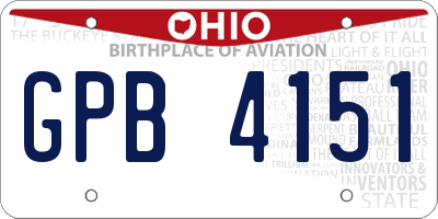 OH license plate GPB4151