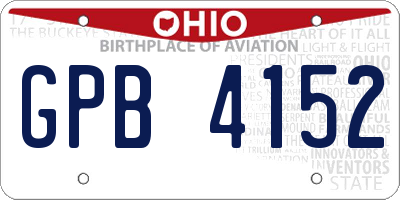 OH license plate GPB4152