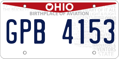 OH license plate GPB4153