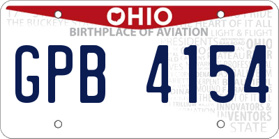 OH license plate GPB4154
