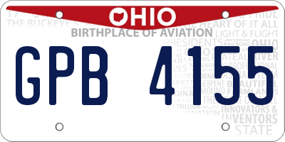 OH license plate GPB4155
