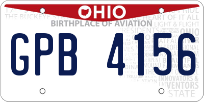 OH license plate GPB4156