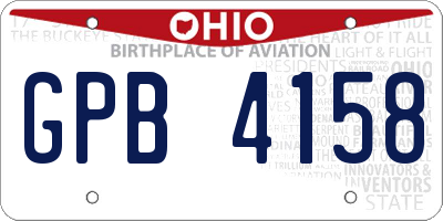 OH license plate GPB4158