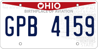 OH license plate GPB4159