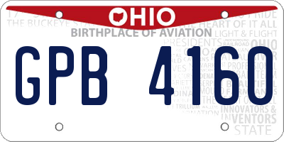 OH license plate GPB4160