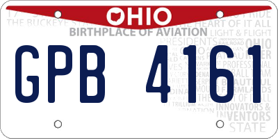 OH license plate GPB4161