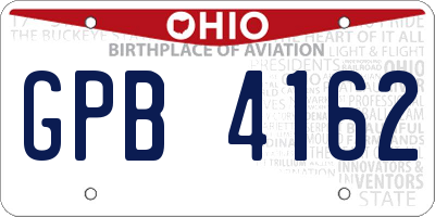 OH license plate GPB4162