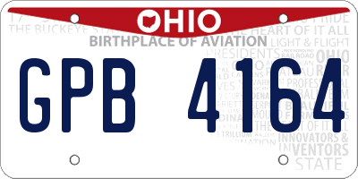 OH license plate GPB4164