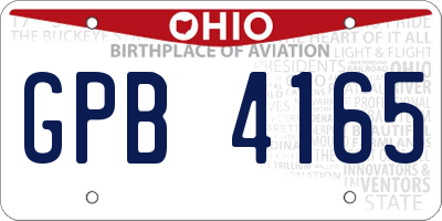 OH license plate GPB4165