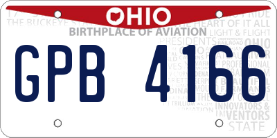 OH license plate GPB4166