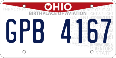 OH license plate GPB4167