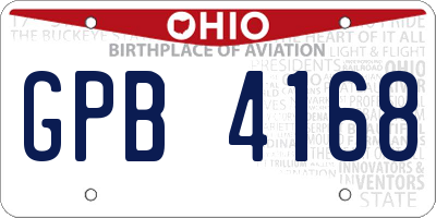 OH license plate GPB4168