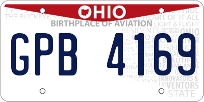 OH license plate GPB4169