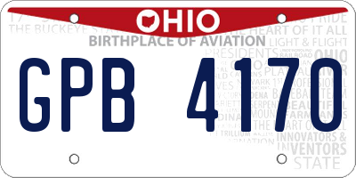 OH license plate GPB4170