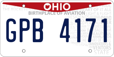 OH license plate GPB4171