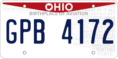 OH license plate GPB4172