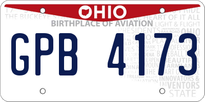 OH license plate GPB4173