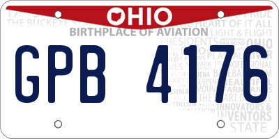 OH license plate GPB4176