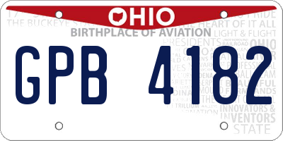 OH license plate GPB4182