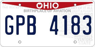 OH license plate GPB4183