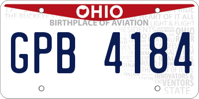 OH license plate GPB4184