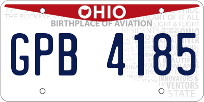 OH license plate GPB4185