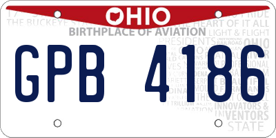 OH license plate GPB4186