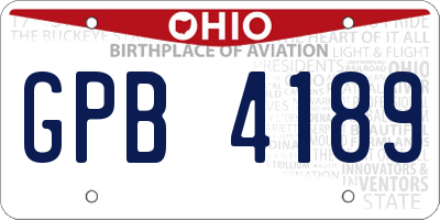 OH license plate GPB4189